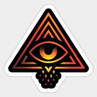 Geometric illuminated triangle Sticker